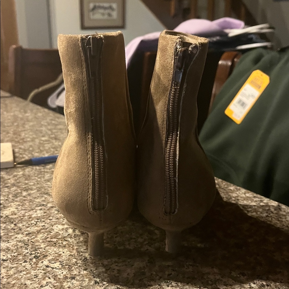Tahari Tan Suede Heeled Boots - Picture 2 of 2